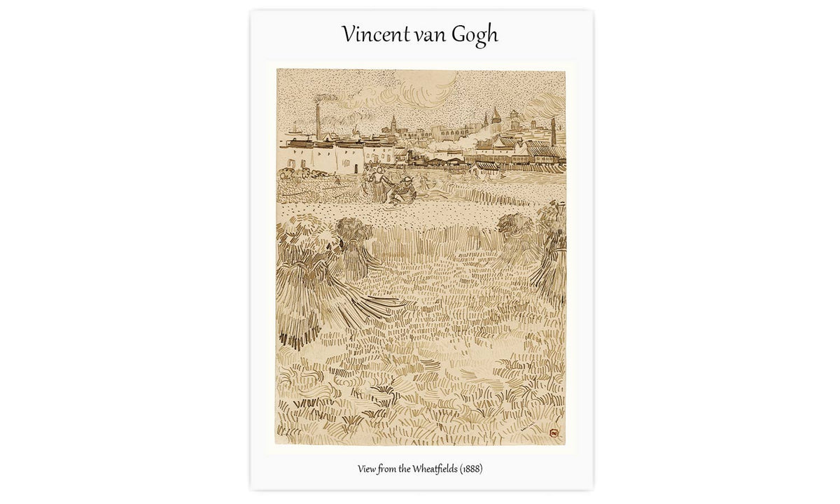 View from the Wheatfields (1888) by Vincent Van Gogh, poster  PS109