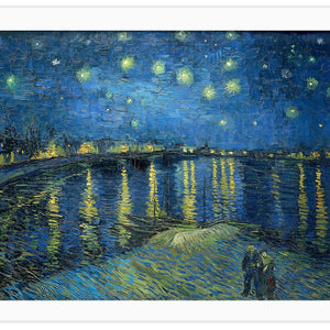 Vincent van Gogh's Starry Night Over the Rhone (1888) famous landscape painting, poster  PS003