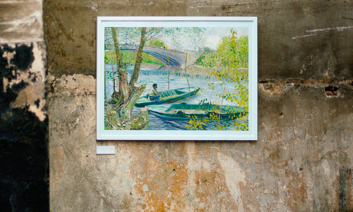 Fishing in Spring, the Pont de Clichy (Asnières) (1887) by Vincent Van Gogh, poster  PS100