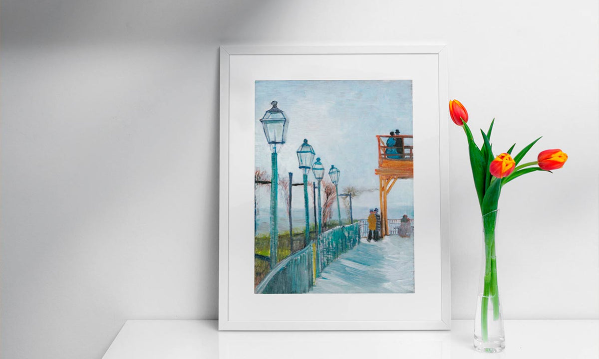 Terrace and Observation Deck at the Moulin de Blute-Fin, Montmartre (1887) by Vincent Van Gogh, poster  PS104
