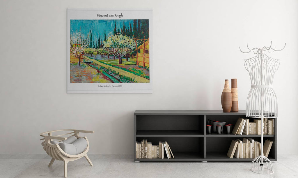 Orchard Bordered by Cypresses (1888) by Vincent Van Gogh, poster  PS099