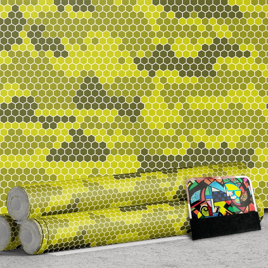 Samoljepljiva maskirna folija za oslikavanje - Bees Green camouflage PAT206