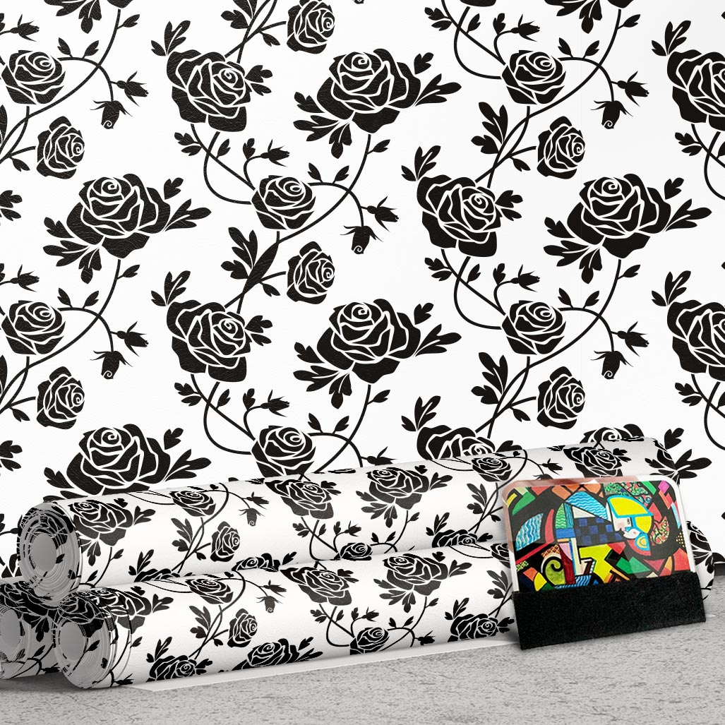 Samolepilna folija za pohištvo - Black roses  PAT001