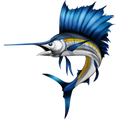 Sailfish 2 nalepke, samolepilne - AUR093-Life-decor.si