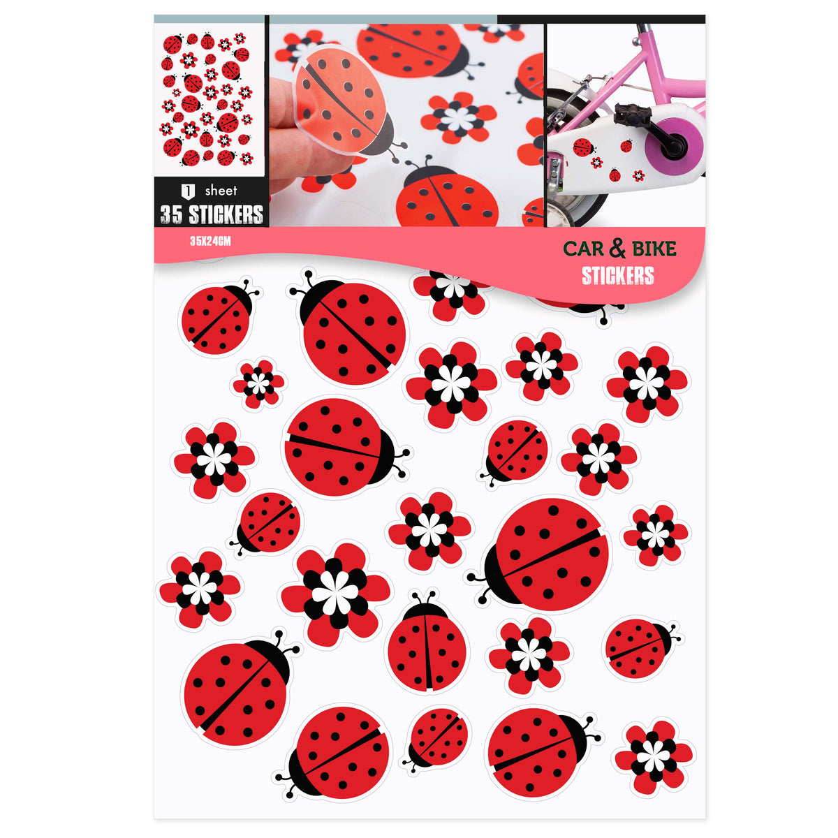 Samolepilne nalepke za kolo ali avto - Lady Bug - CB010-Life-decor.si