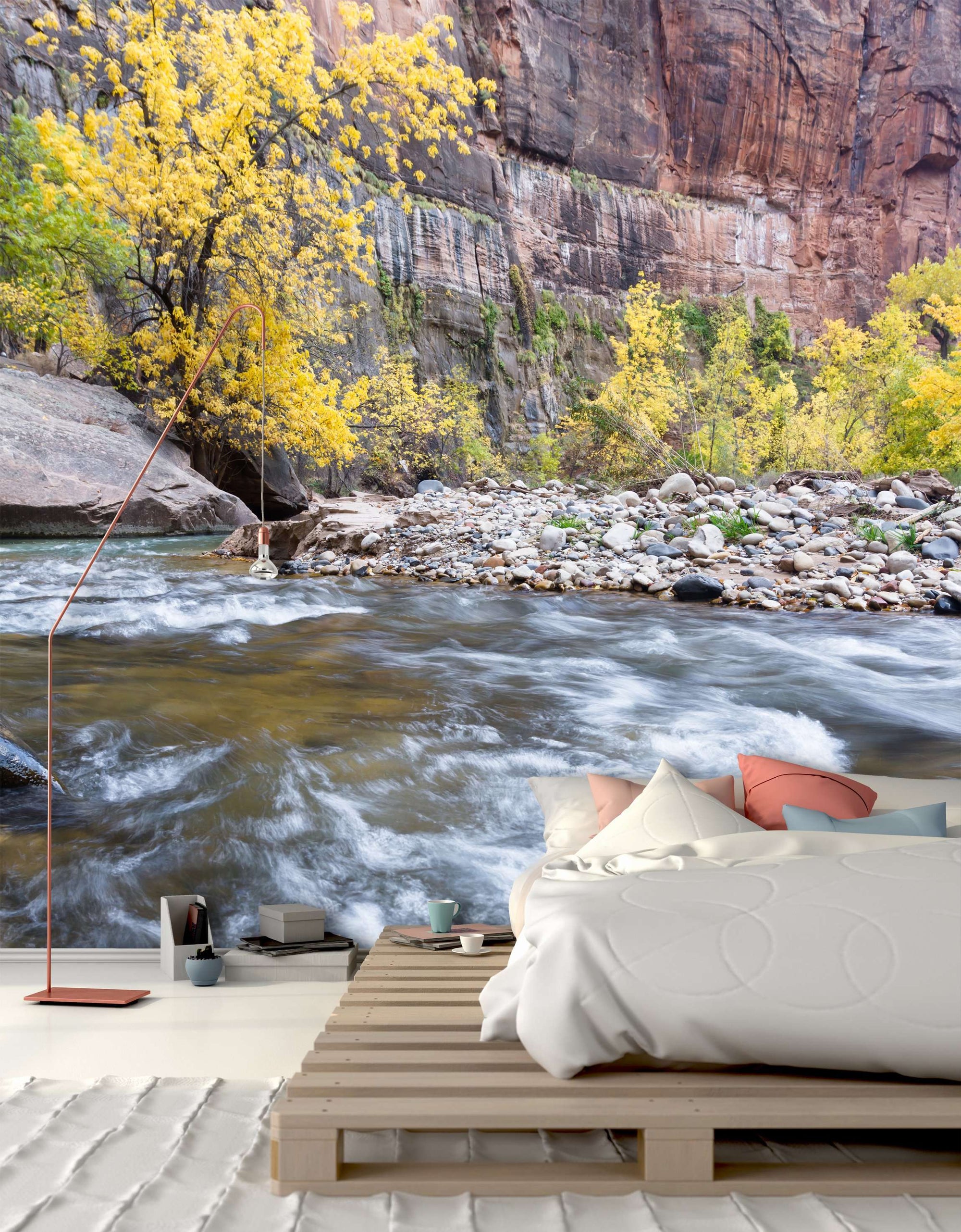 Samolepilne stenske Fototapeta Autumn on the virgin river SW294-Life-decor.si