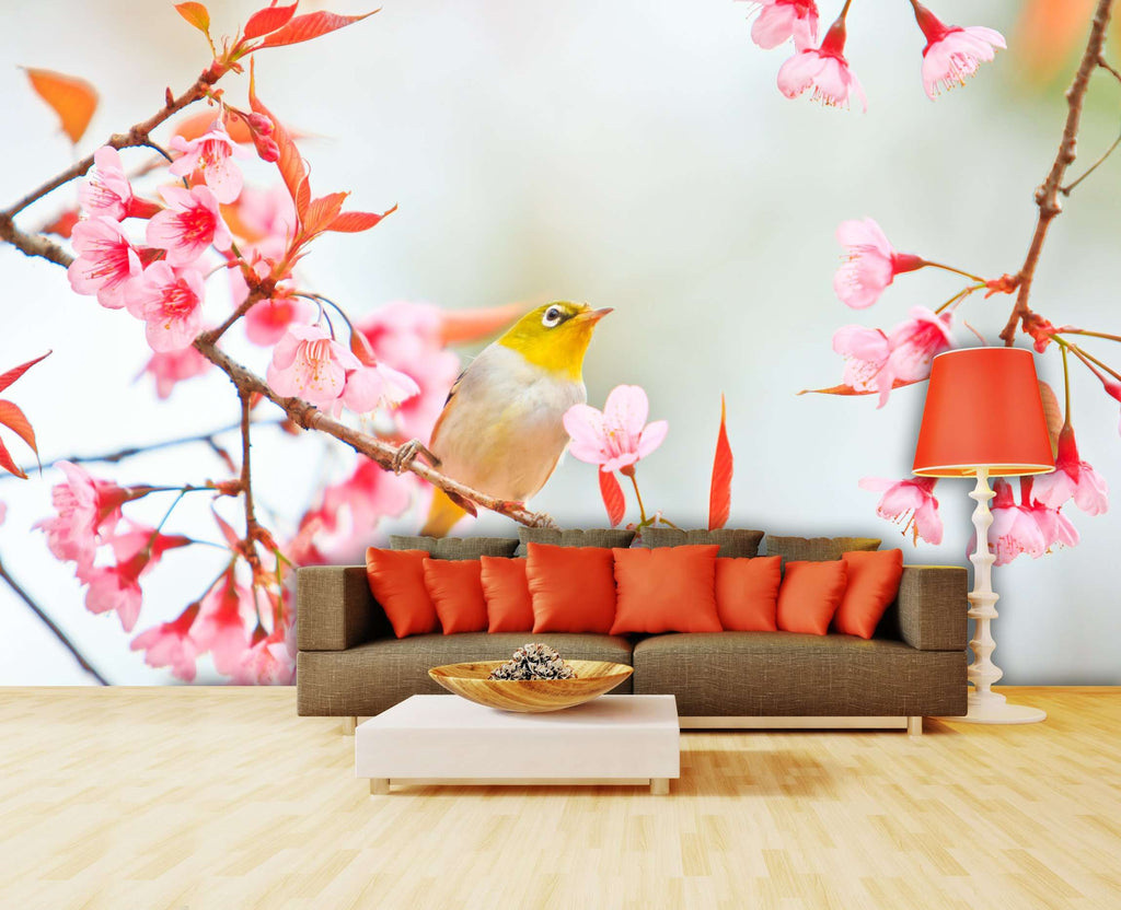 Samolepilne stenske Fototapeta Bird on Cherry Blossom SW147-Life-decor.si