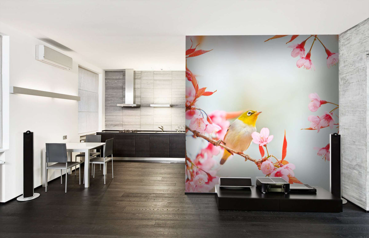 Samolepilne stenske Fototapeta Bird on Cherry Blossom SW147-Life-decor.si