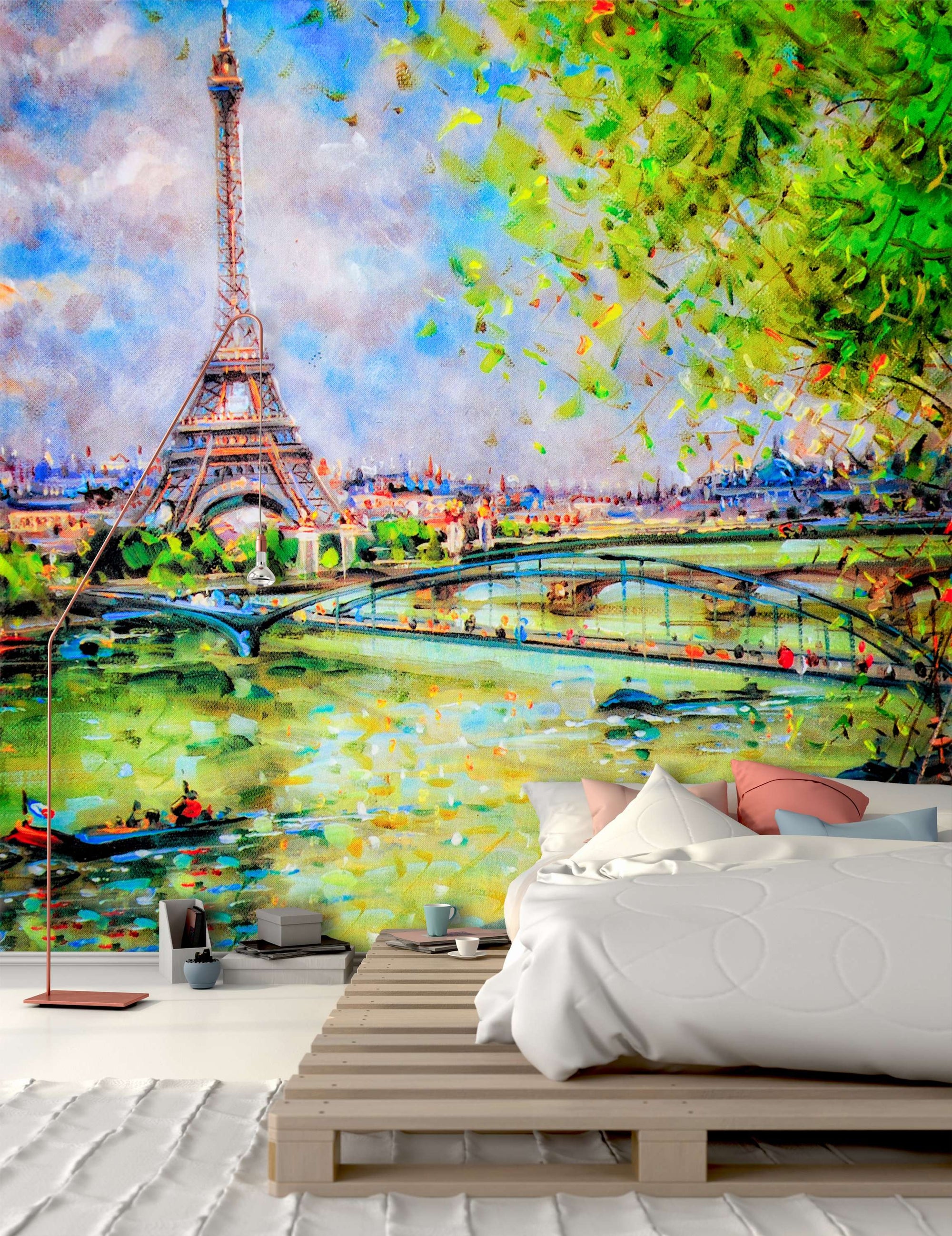 Samolepilne stenske Fototapeta Colorful painting of Eiffel SW197-Life-decor.si