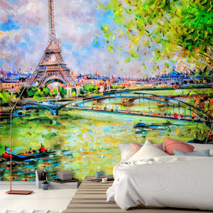 Samolepilne stenske Fototapeta Colorful painting of Eiffel SW197-Life-decor.si