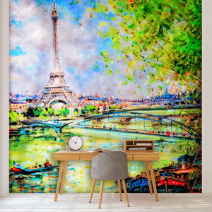 Samolepilne stenske Fototapeta Colorful painting of Eiffel SW197-Life-decor.si