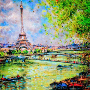 Samolepilne stenske Fototapeta Colorful painting of Eiffel SW197-Life-decor.si