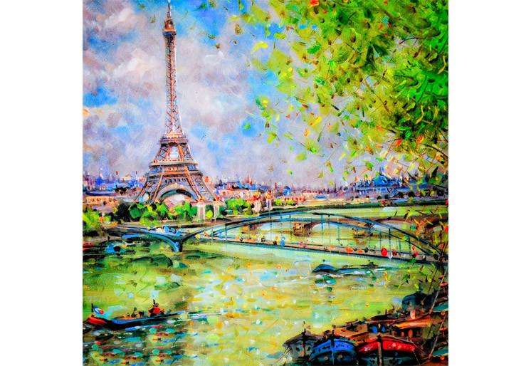 Samolepilne stenske Fototapeta Colorful painting of Eiffel SW197-Life-decor.si