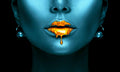 Samolepilne stenske Fototapeta Gold Lips SW667-Life-decor.si