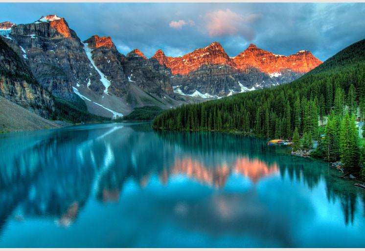 Samolepilne stenske Fototapeta Moraine Lake Sunrise SW086-Life-decor.si