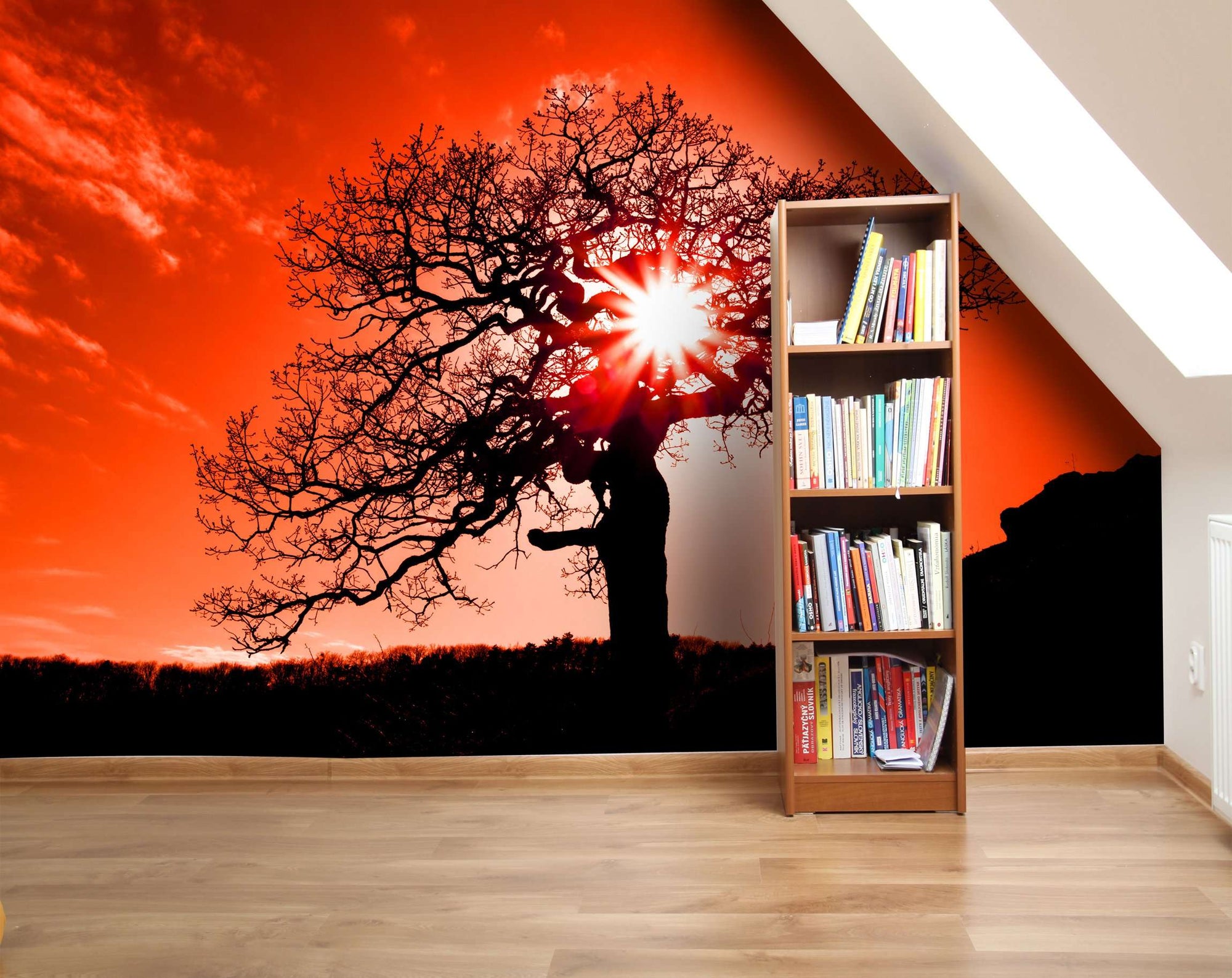 Samolepilne stenske Fototapeta Old oak in sunset SW134-Life-decor.si