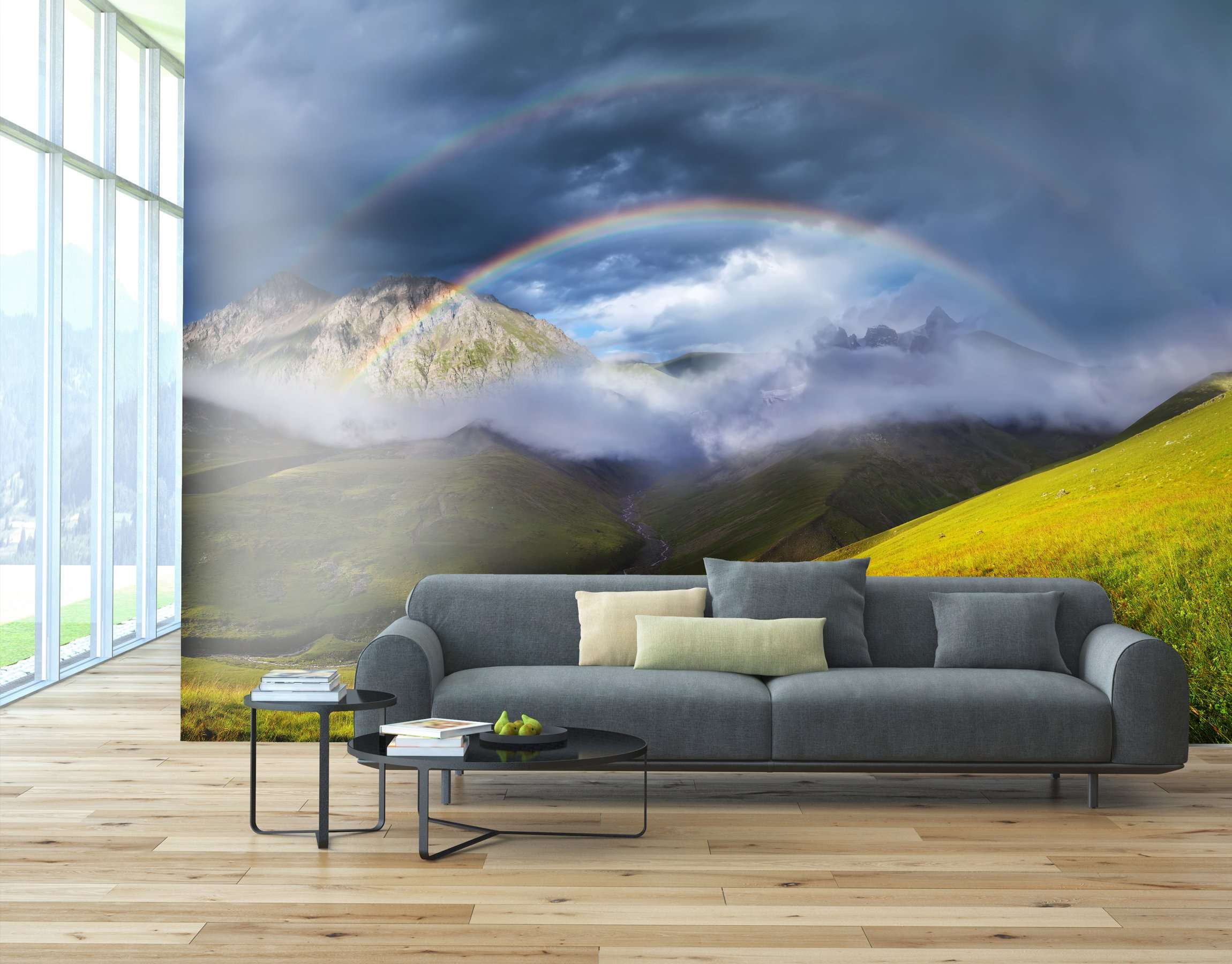 Samolepilne stenske Fototapeta Rainbow in mountain valley SW253-Life-decor.si