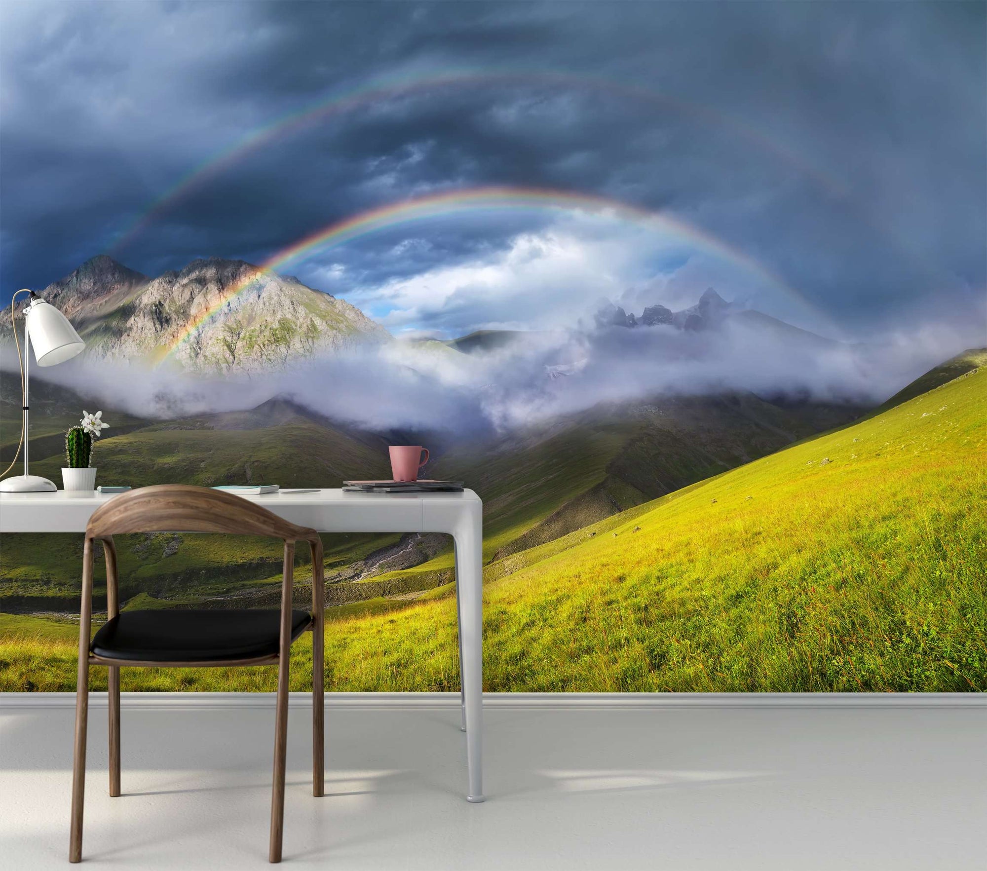 Samolepilne stenske Fototapeta Rainbow in mountain valley SW253-Life-decor.si