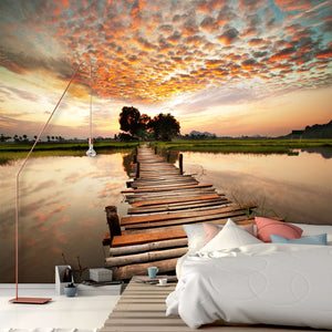 Samolepilne stenske Fototapeta River on sunset SW247-Life-decor.si