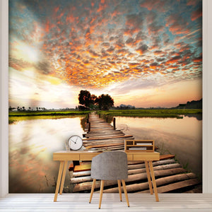 Samolepilne stenske Fototapeta River on sunset SW247-Life-decor.si