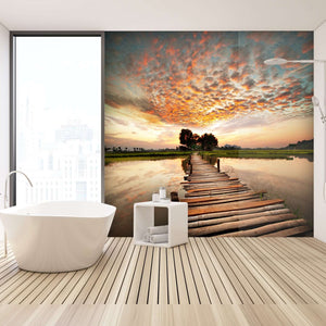 Samolepilne stenske Fototapeta River on sunset SW247-Life-decor.si