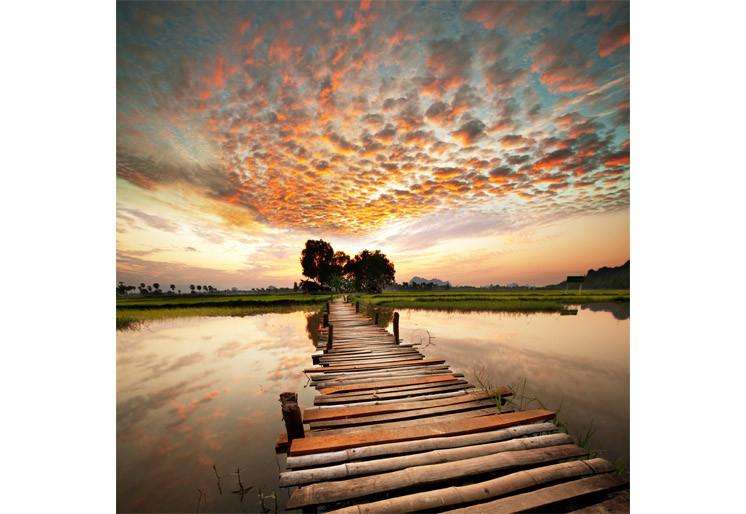 Samolepilne stenske Fototapeta River on sunset SW247-Life-decor.si