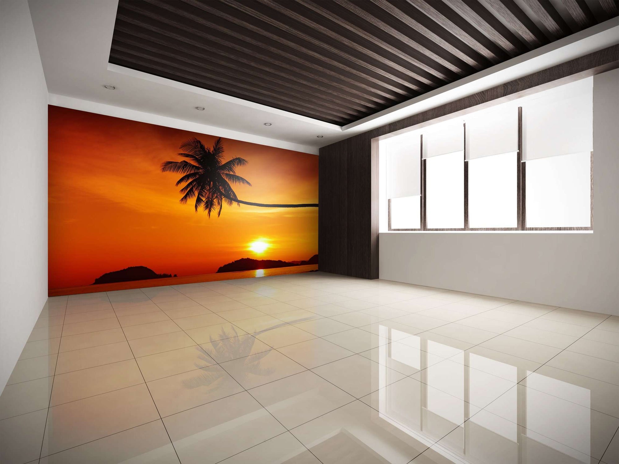 Samolepilne stenske Fototapeta Tropical beach at sunset SW209-Life-decor.si