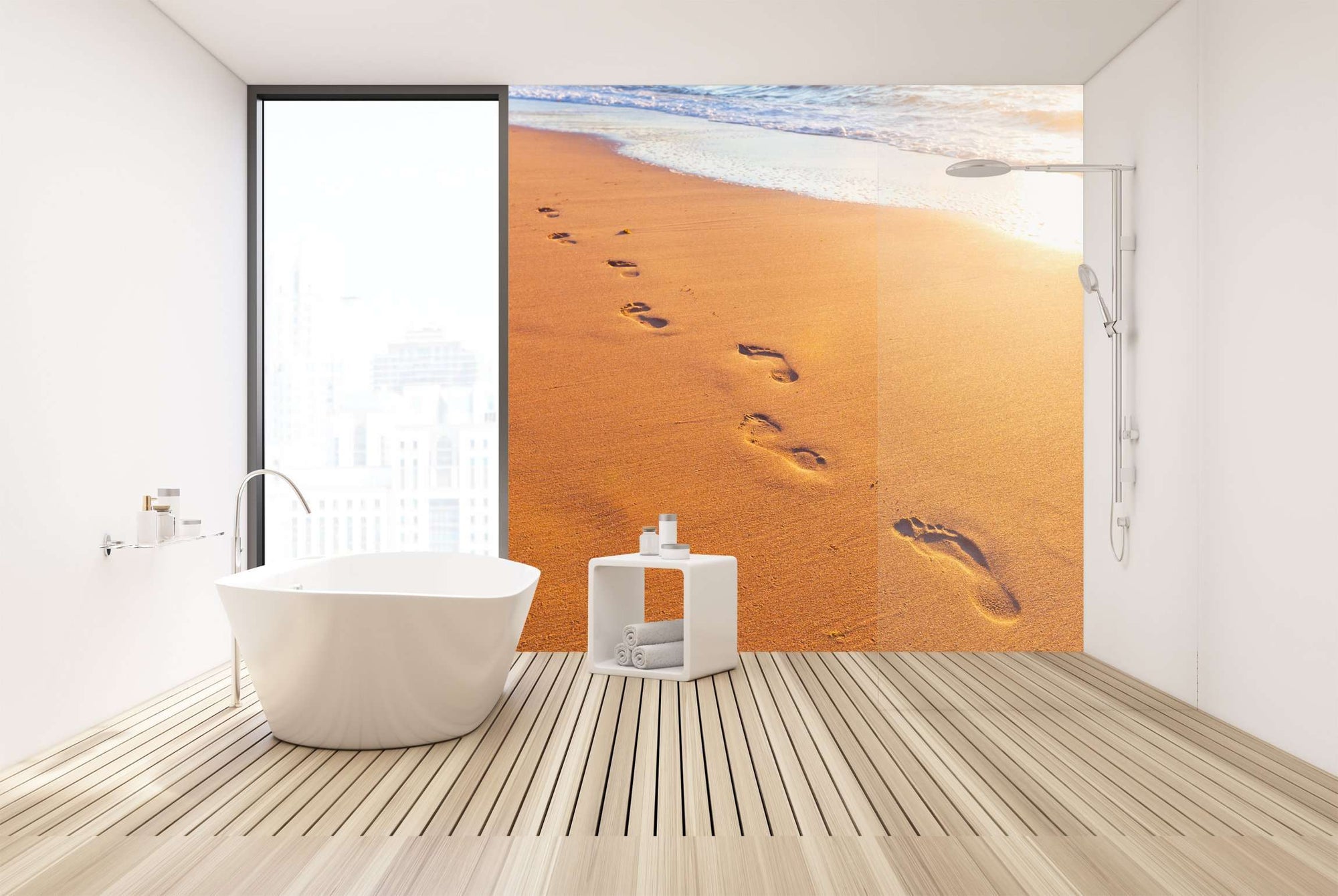 Samolepilne stenske Fototapeta Wave and footsteps SW203-Life-decor.si