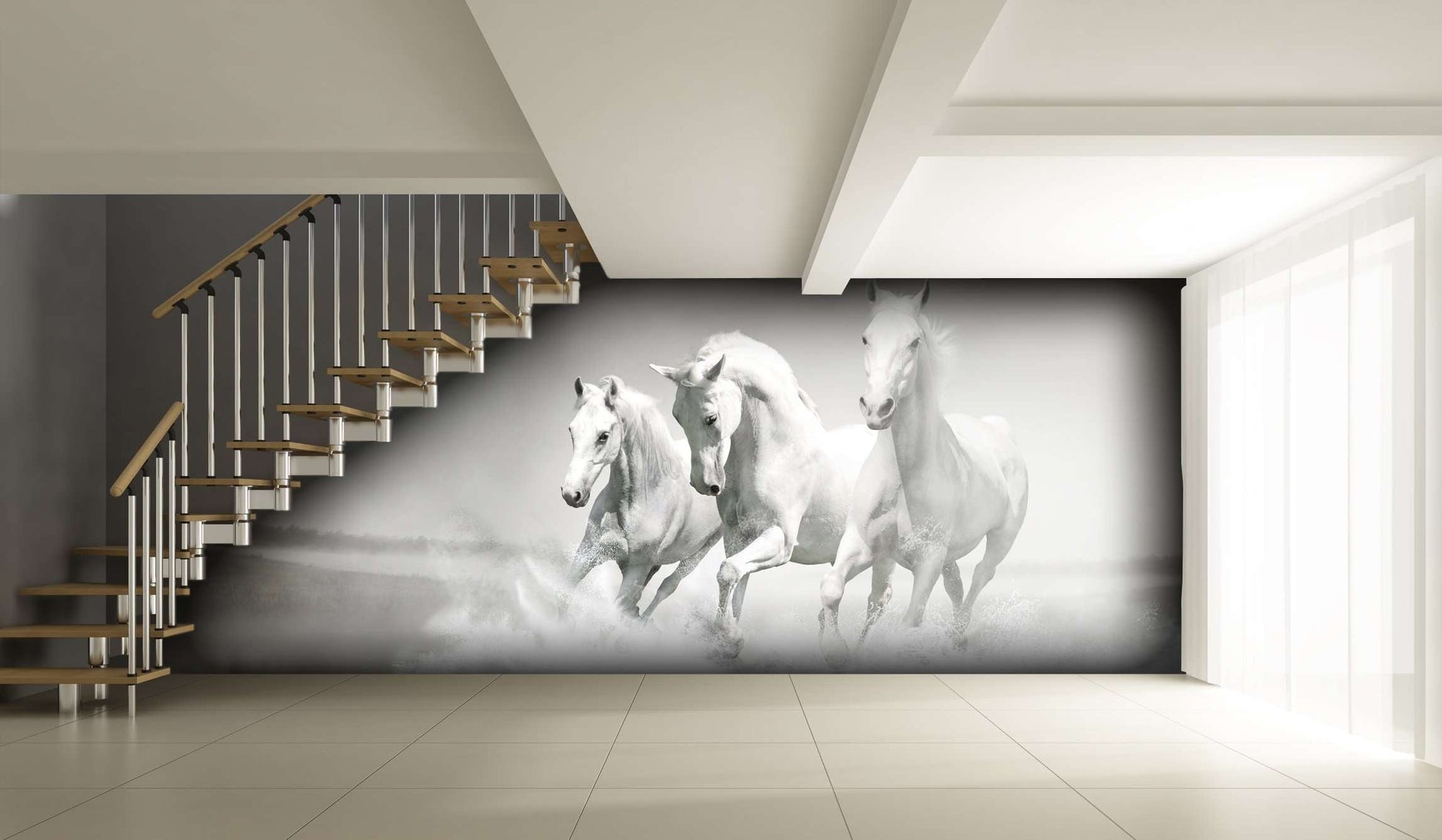 Samolepilne stenske Fototapeta White horses SW020-Life-decor.si