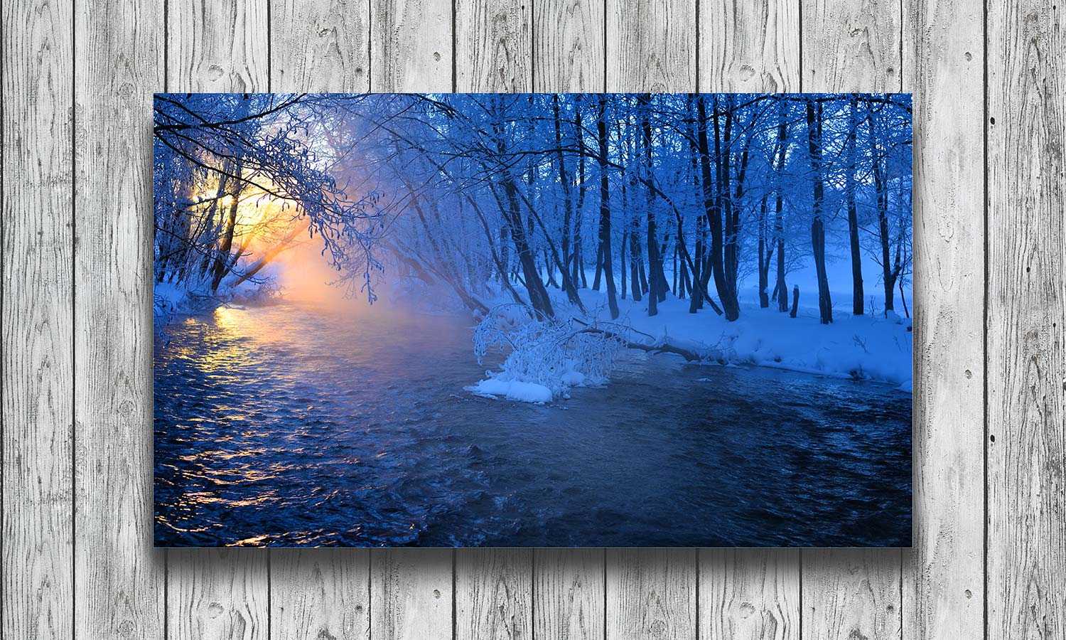 Slika za na steno Mountain river in winter - AP165-Life-decor.si