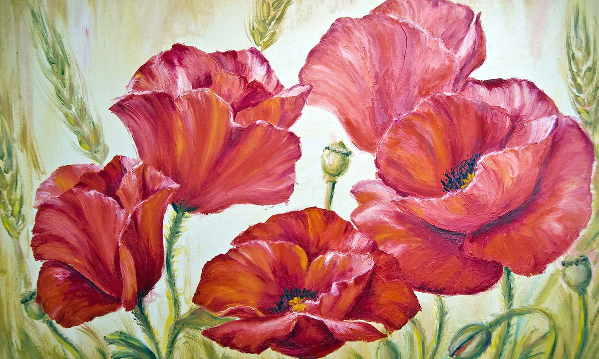 Slika za na steno Poppies in wheat- AP146-Life-decor.si