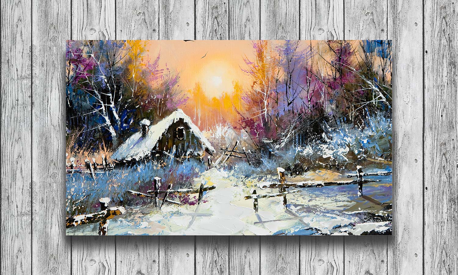 Slika za na steno Rural winter landscape - AP153-Life-decor.si