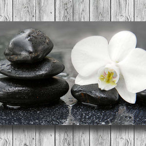 Slika za na steno White orchid and black stones - AP136-Life-decor.si