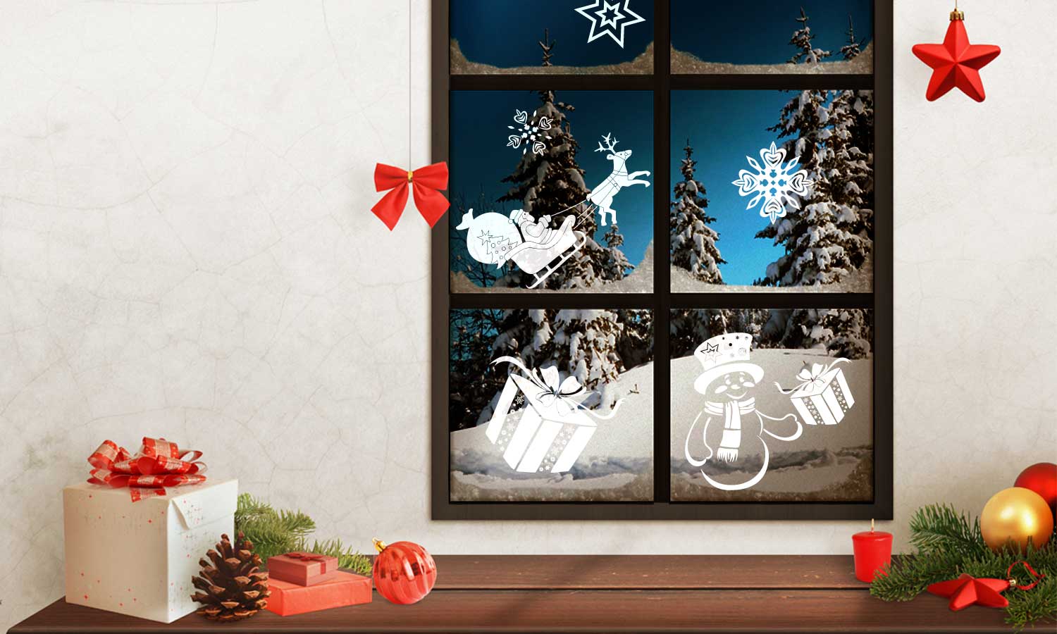Božične nalepke za okna - Snežak - WLB008