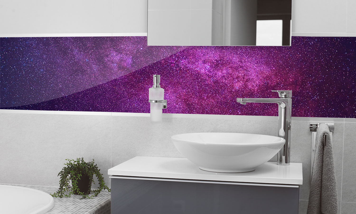 Stakla za kuhinje Abstract cosmic - PVC plošče / Pleksi steklo - s tiskom za kuhinjo, Zidne obloge PKU269-Life-decor.si