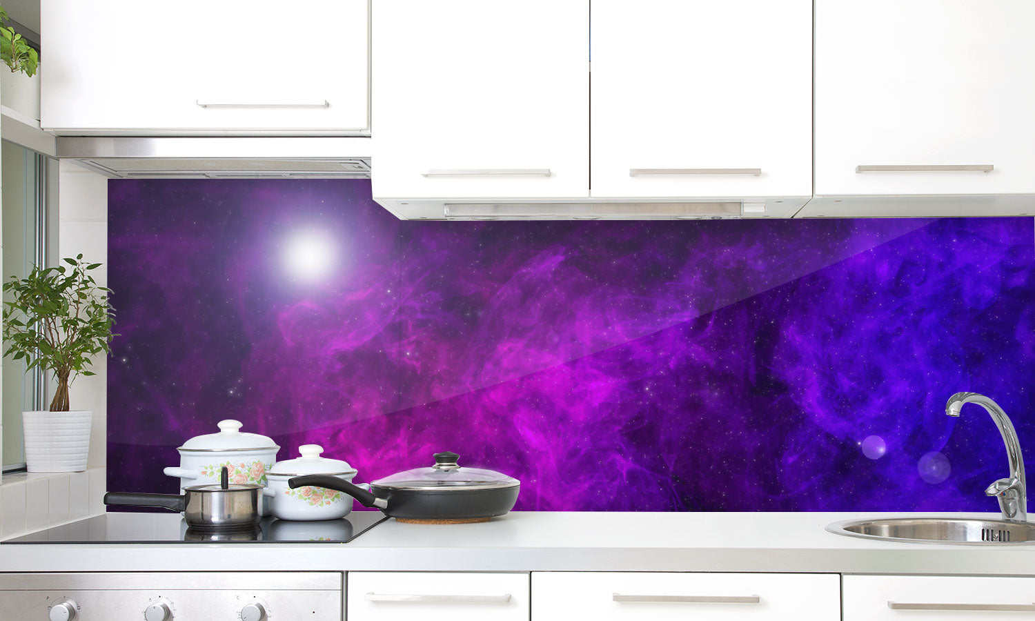 Stakla za kuhinje Beautiful universe - PVC plošče / Pleksi steklo - s tiskom za kuhinjo, Zidne obloge PKU270-Life-decor.si