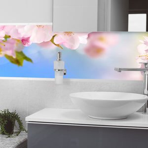 Stakla za kuhinje Cherry blossoms - PVC plošče / Pleksi steklo - s tiskom za kuhinjo, Zidne obloge PKU294-Life-decor.si