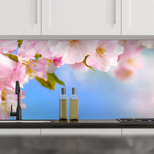 Stakla za kuhinje Cherry blossoms - PVC plošče / Pleksi steklo - s tiskom za kuhinjo, Zidne obloge PKU294-Life-decor.si