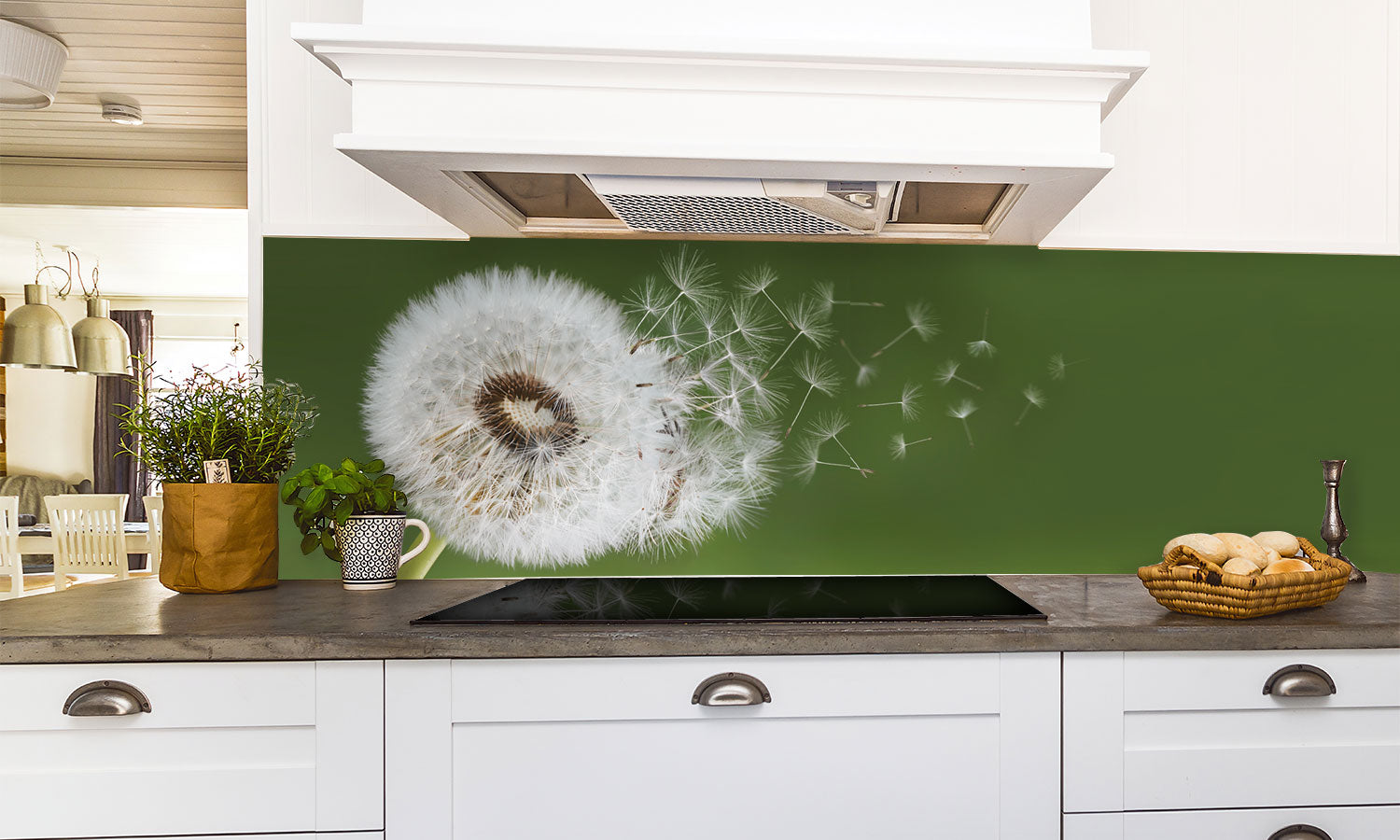 Stakla za kuhinje Dandelion seed - PVC plošče / Pleksi steklo - s tiskom za kuhinjo, Zidne obloge PKU280-Life-decor.si