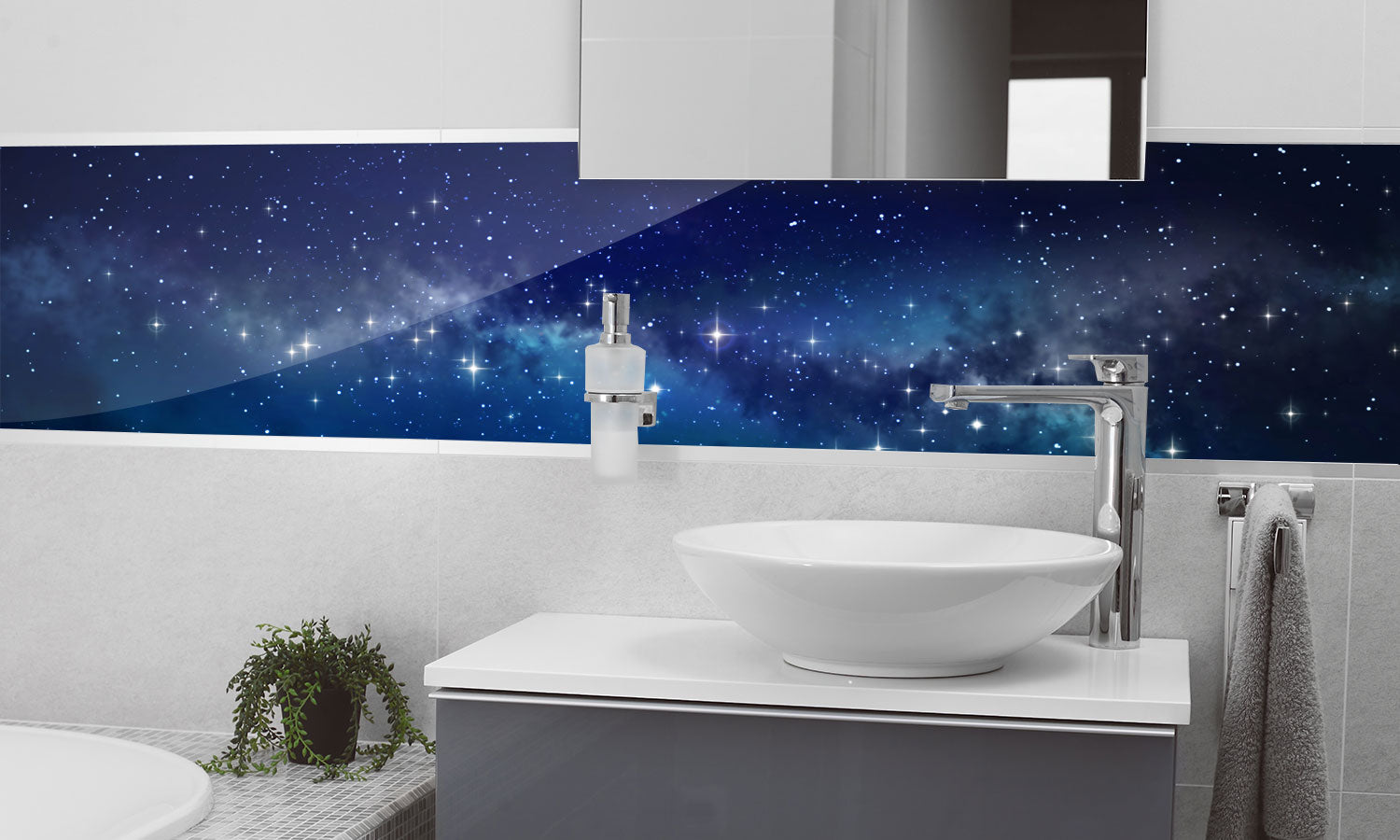 Stakla za kuhinje Deep space - PVC plošče / Pleksi steklo - s tiskom za kuhinjo, Zidne obloge PKU263-Life-decor.si