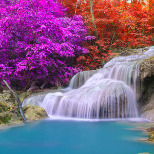 Stakla za kuhinje Erawan waterfall National Park - PVC plošče / Pleksi steklo - s tiskom za kuhinjo, Zidne obloge PKU313-Life-decor.si