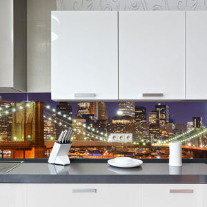 Stakla za kuhinje Manhattan Skyline - PVC plošče / Pleksi steklo - s tiskom za kuhinjo, Zidne obloge PKU301-Life-decor.si