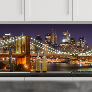 Stakla za kuhinje Manhattan Skyline - PVC plošče / Pleksi steklo - s tiskom za kuhinjo, Zidne obloge PKU301-Life-decor.si