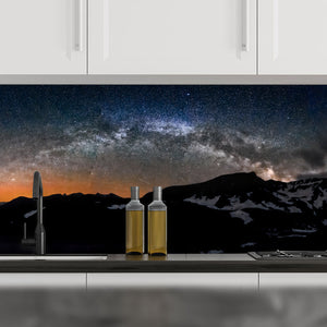 Stakla za kuhinje Milky Way stars panorama - PVC plošče / Pleksi steklo - s tiskom za kuhinjo, Zidne obloge PKU264-Life-decor.si