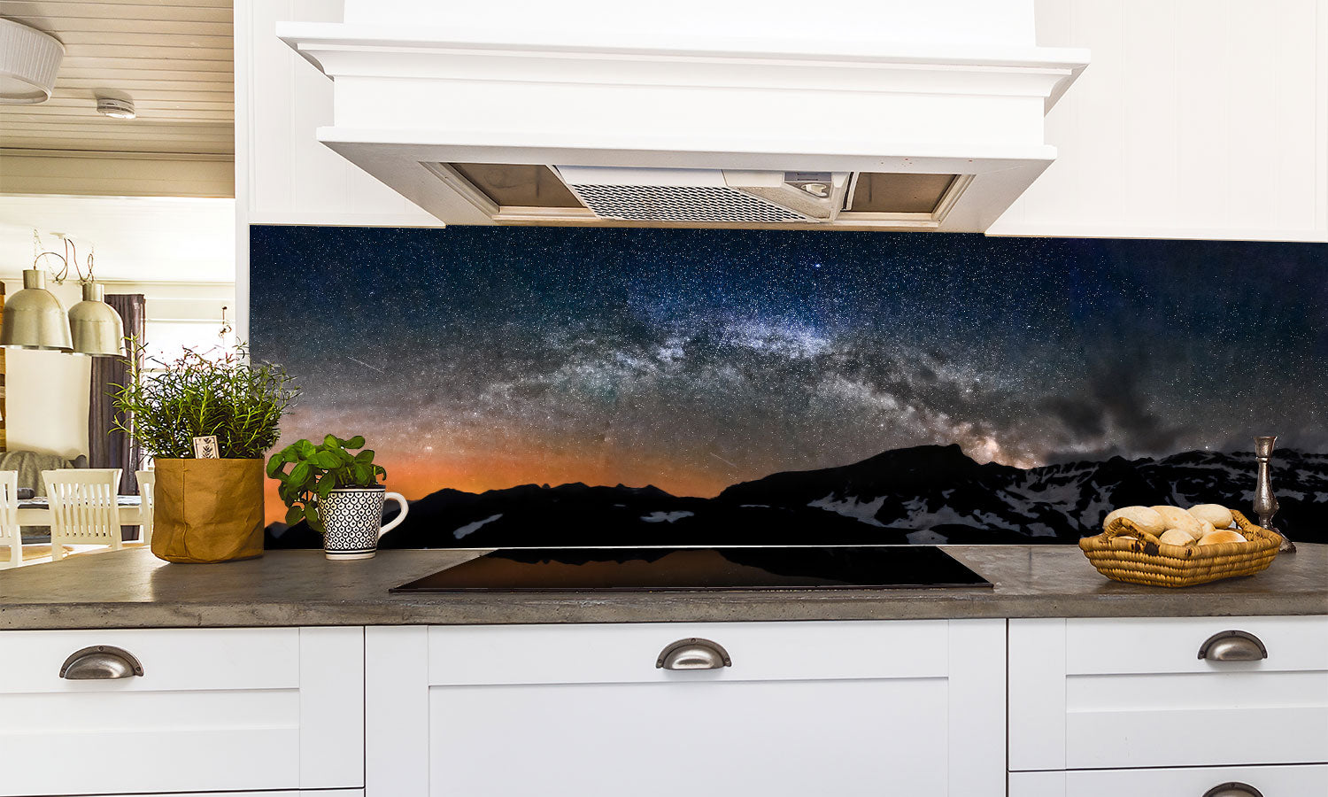 Stakla za kuhinje Milky Way stars panorama - PVC plošče / Pleksi steklo - s tiskom za kuhinjo, Zidne obloge PKU264-Life-decor.si