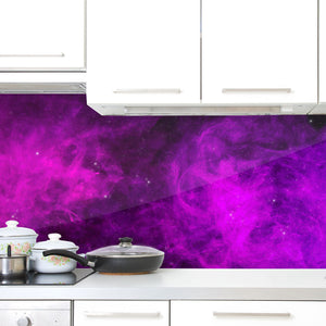 Stakla za kuhinje Pink and purple smoke - PVC plošče / Pleksi steklo - s tiskom za kuhinjo, Zidne obloge PKU271-Life-decor.si