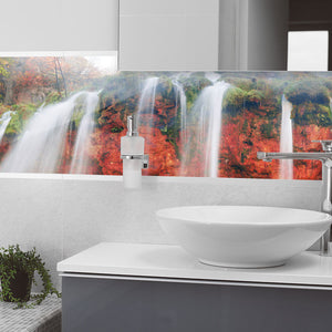 Stakla za kuhinje Plitvice Waterfalls - PVC plošče / Pleksi steklo - s tiskom za kuhinjo, Zidne obloge PKU309-Life-decor.si