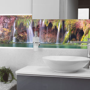 Stakla za kuhinje Plitvice Waterfalls - PVC plošče / Pleksi steklo - s tiskom za kuhinjo, Zidne obloge PKU310-Life-decor.si