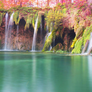 Stakla za kuhinje Plitvice Waterfalls - PVC plošče / Pleksi steklo - s tiskom za kuhinjo, Zidne obloge PKU310-Life-decor.si