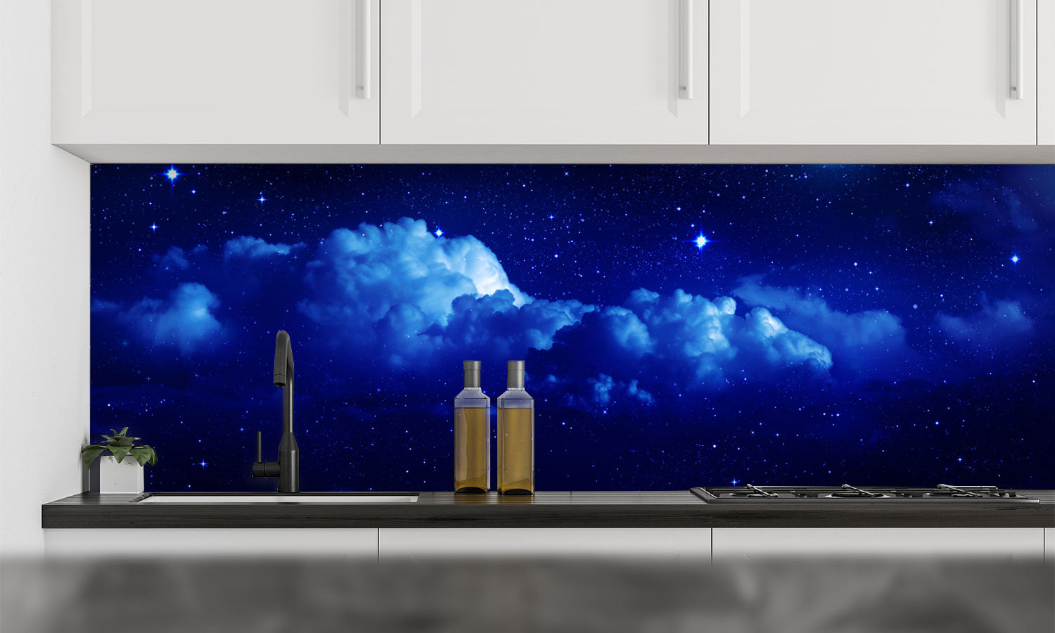 Stakla za kuhinje Starry sky - PVC plošče / Pleksi steklo - s tiskom za kuhinjo, Zidne obloge PKU273-Life-decor.si